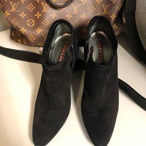 Prada Black Suede Bootie